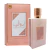 Perfume feminino Asdaaf Ameerat Al Arab Rose 100ml com embalagem rosa e frasco elegante