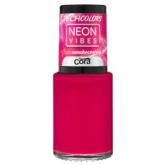 Esmalte Cora Techcolors Neon Vibes Rosa Lacrou cremoso