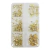 Unhas Decoradas Strass Gold Furta Cor 6 Tamanhos BZ06