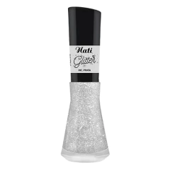 Esmalte Nati Glitter incolor Prata 8ml