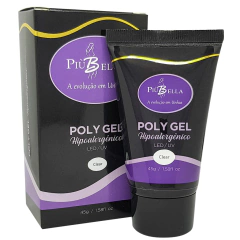 Unhas de gel Polygel Piubella Hipoalergênico Clear 45g