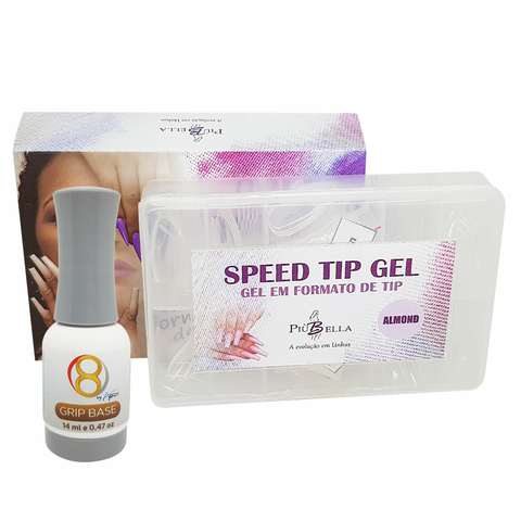 Unha de Gel Piu bella Speed Tip Gel Base Grip Base Almond