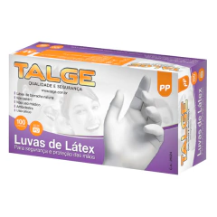 Luvas Látex sem Pó Talge Proteção e Qualidade 100 un PP