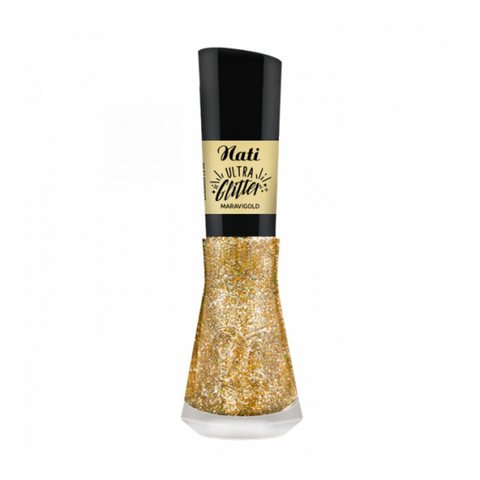 Esmalte Nati Ultraglitter Maravigold Glitter Dourado