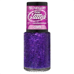 Esmalte Cora Techcolors New Glitter Purpurina Roxo