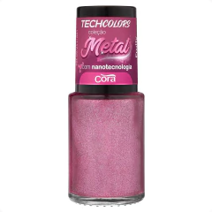 Esmalte Cora Techcolors Metal Frutty Rosa Pink Metalizado
