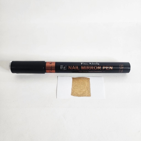 Caneta cromada Fan Nails Mirror pen Rose gold