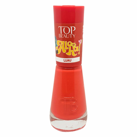 Esmalte Top Beauty Aloha Vermelho coral cremoso Luau