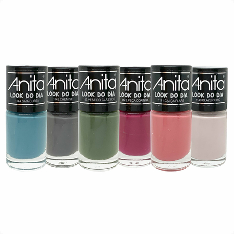 Kit Esmaltes Anita Coleção Look do Dia 6 Cores