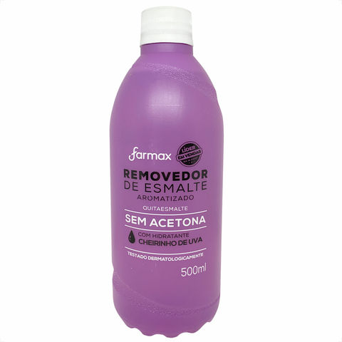 Removedor de Esmalte Farmax Sem Acetona Uva 500ml