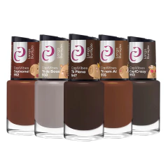 Kit Esmaltes Cora CapiVibes Nude e Marrom 5 cores