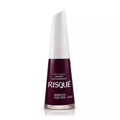 Esmalte Risque Rainha da Pista Toda Uva Vinho Escuro 8ml