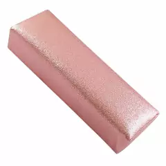 Almofada Manicure Quadrada Apoio de Mão Rosa Metálica Lisa