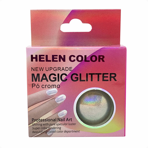 Pó cromado para unhas espelhadas Magic glitter Prata 05