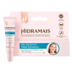 Gel secativo para espinhas Hidramais embalagem e tubo de 20g para tratamento facial de pele acneica
