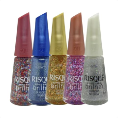 Esmalte Risqué Coleção Livre p/ Brilhar Glitter 5 Cores - comprar online