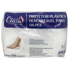 Sapatilha Descartável Protetor Plástico Para Os Pés 100 un