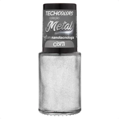 Esmalte Cora Techcolors Metal Aluminium Prata metalizado