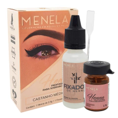 Henna Sobrancelha Menela Profissional Kit Castanho Médio