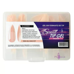 Unha de Gel Speed Tip Gel Nude Unha Pronta Almond 104un