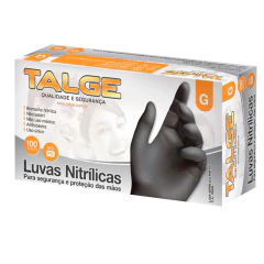 Luvas Nitrílica Preta Sem Pó Talge Proteção e Qualidade G