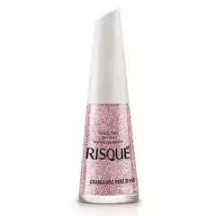 esmalte risque efeitos glitter rosa