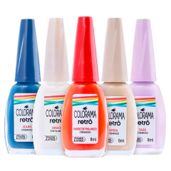 Kit Esmaltes Colorama Coleção Retrô 5 Cores