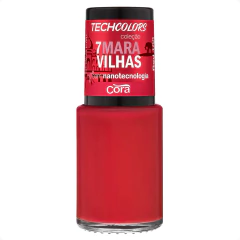 Esmalte Cora Techcolors 7 Maravilhas Red n°100 Vermelho Cremoso