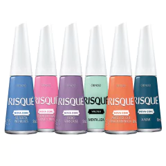 Kit Esmaltes Risqué Nova Cor! 6 Cores Cremosas