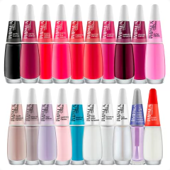 Kit de esmaltes Impala com 20 unidades em diversas cores vibrantes e acabamentos cremosos e perolados
