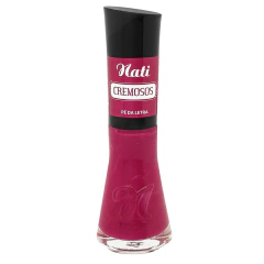 esmalte nati vermelho goiaba cremoso pe da letra