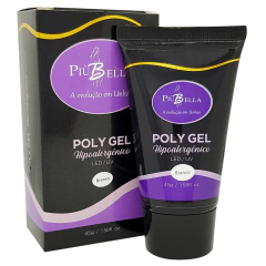 Unhas de Gel Polygel Piubella Hipoalergênico Branco 45g