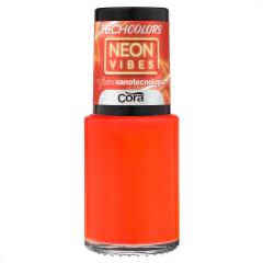 Esmalte Cora Techcolors Neon Vibes Laranja Summer Neon