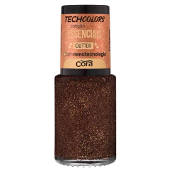 Esmalte Cora Techcolors Essenciais Copper Glitter Marrom 9ml