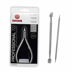 Kit 1 Alicate Mundial 722 Inox 1 Espátula e 1 Palito Inox