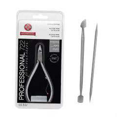 Kit 1 Alicate Mundial 722 Inox 1 Espátula e 1 Palito Inox
