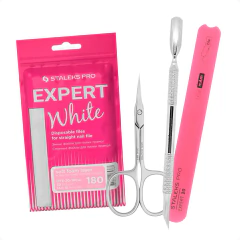 Kit Iniciante Staleks Cutilagem Russa Tesoura Espátula Lixa