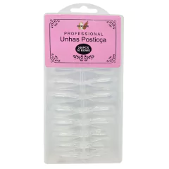 Unha Postiça Stiletto Transparente Realista 240un