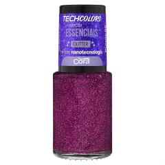 Esmalte Cora Essenciais Purple glitter roxo TechColors