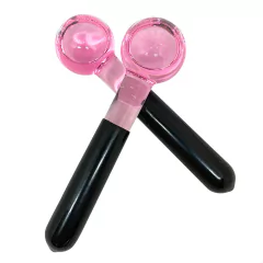 Massageador Facial Mini Ice Globes Relaxamento Rosa