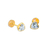 Aros Abridores - Oro 18k - Corazones Con Cubic y virola