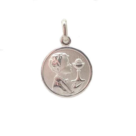 Medalla Comunión Niño - Plata 925 Blanca - 18mm - comprar online