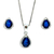 Conjunto Aros y Dije Gota Majestic Blue