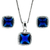 Conjunto Aros y Dije Crystal Majestic Blue