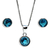 Conjunto Aros y Dije Crystal Air Blue 8
