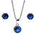 Conjunto Aros y Dije Crystal Majestic Blue 8