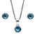 Conjunto Aros y Dije Crystal Air Blue 6