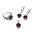 Conjunto de Anillo, Aros y Colgante Plata 925 - Cubic Y Corindón - comprar online