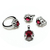Conjunto PEONIA de Aros, Anillo y Colgante PLATA 925 Micro Crystals - comprar online