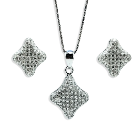 Conjunto CALLA de Aros y Colgante PLATA 925 Micro Crystals